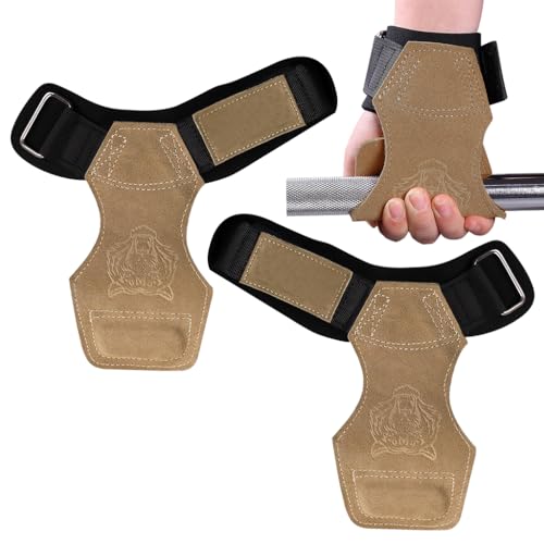 Proberos Workout Palm Guards Fitness Gloves Fingerless Palm Pad Anti-slip Hand Grips 3-Hole Palm Guards for Weightlifting, Dumbell Training, Prevent Blisters, Calluses Proberos Workout Palm Guards Fitness Gloves Fingerless Palm Pad Anti-slip Hand Grips 3-Hole Palm Guards for Weightlifting, Dumbell Training, Prevent Blisters, Calluses